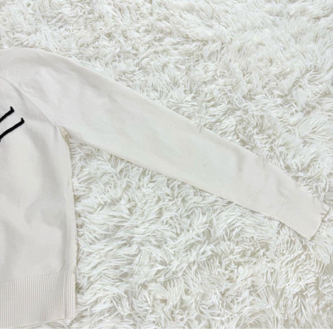 【美品】PATOUパトゥロゴニット 長袖ウール セーター　ホワイト白