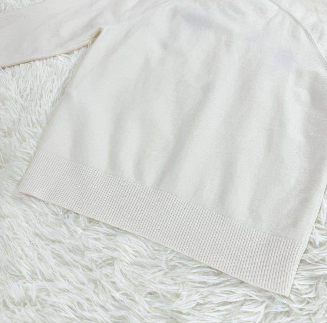 【美品】PATOUパトゥロゴニット 長袖ウール セーター　ホワイト白