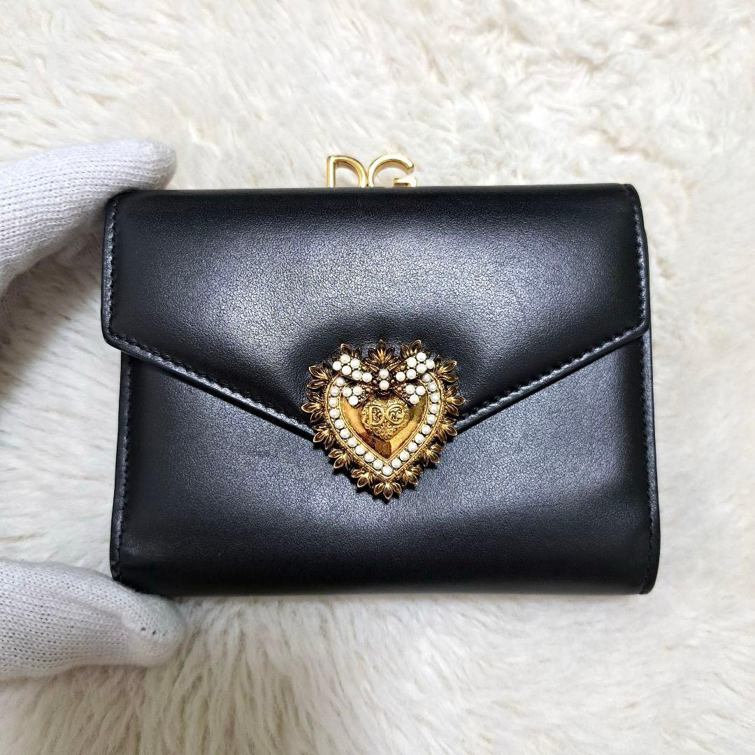 ✨極美品　付属品完備✨ドルガバ　三つ折り　がま口　ディボーション　ハード　レザー