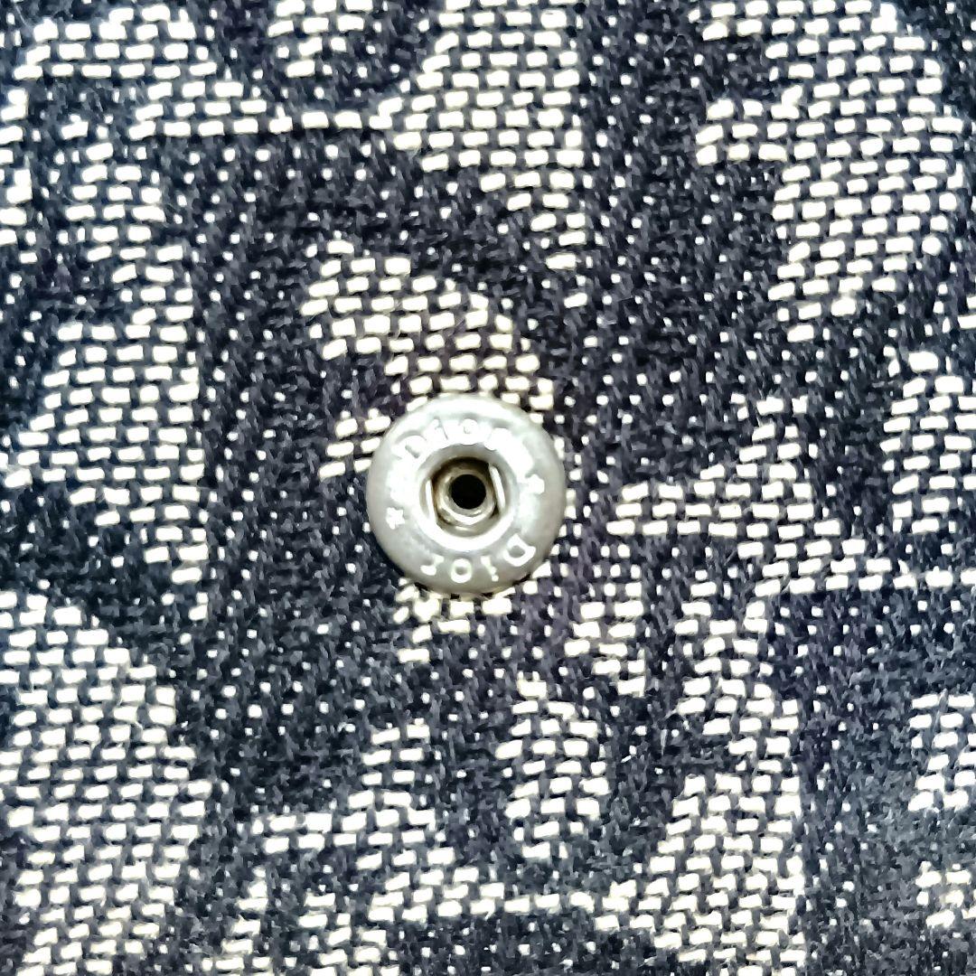 クリスチャンディオール　二つ折り財布　キャンバス　レザー　シルバーロゴ　正規品