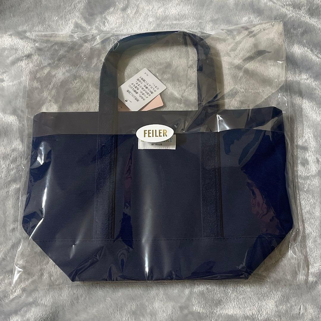 フェイラー オールドテディ ワッペントートバッグ　ネイビー 小 FEILER