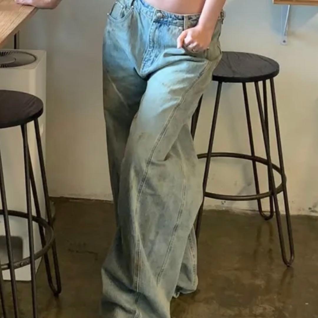 【新品】 BADBLOOD ワイドデニム　定価2.4万 S韓国ストリート　y2k