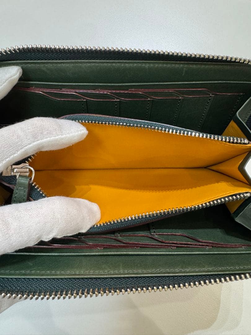 【美品】ガンゾ Ganzo 長財布 コードバン ダークグリーン