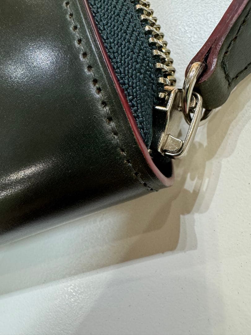 【美品】ガンゾ Ganzo 長財布 コードバン ダークグリーン