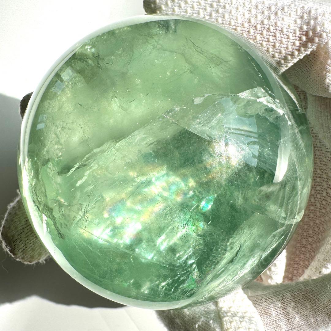 虹入り キャンディフローライト スフィア 73.6mm