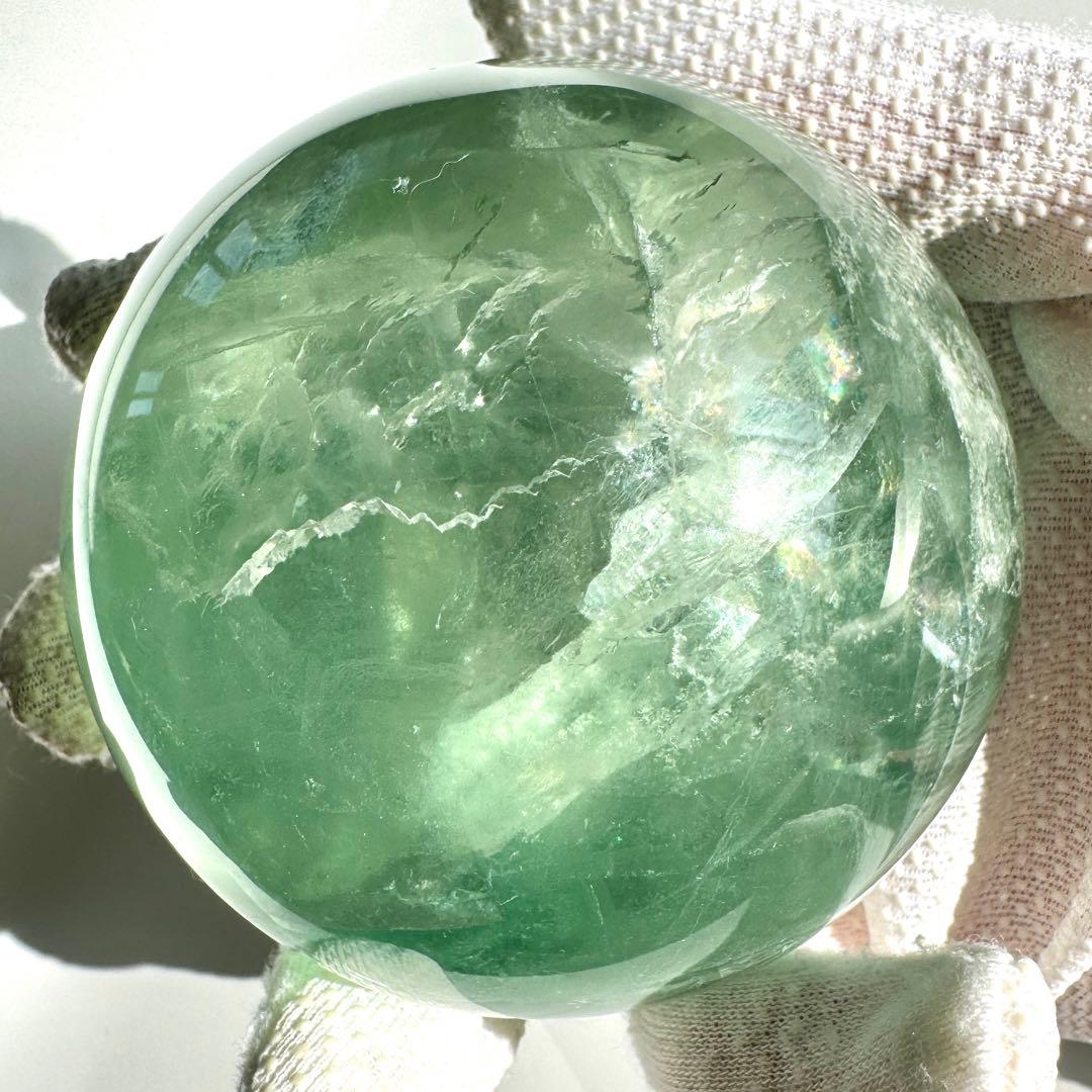 虹入り キャンディフローライト スフィア 73.6mm