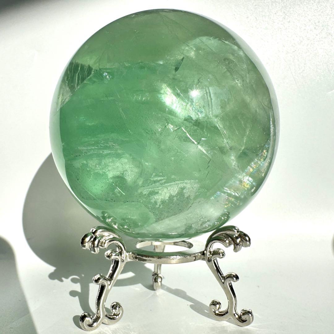 虹入り キャンディフローライト スフィア 73.6mm