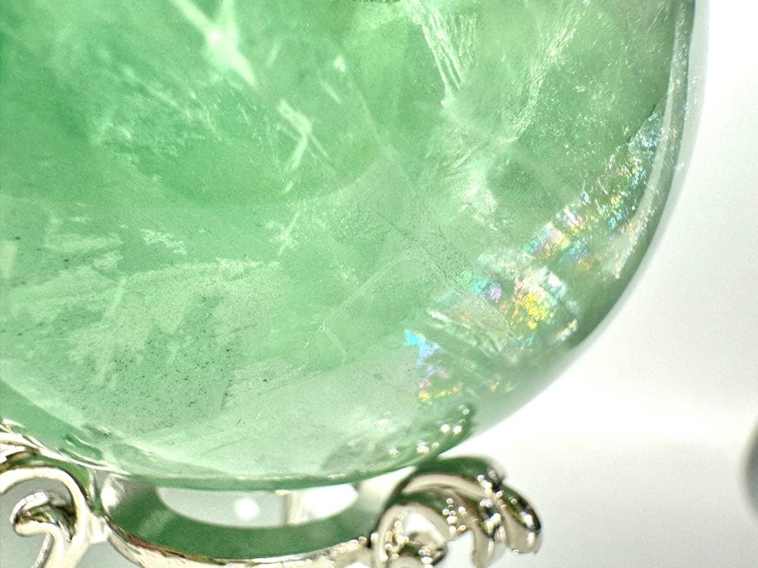 虹入り キャンディフローライト スフィア 73.6mm