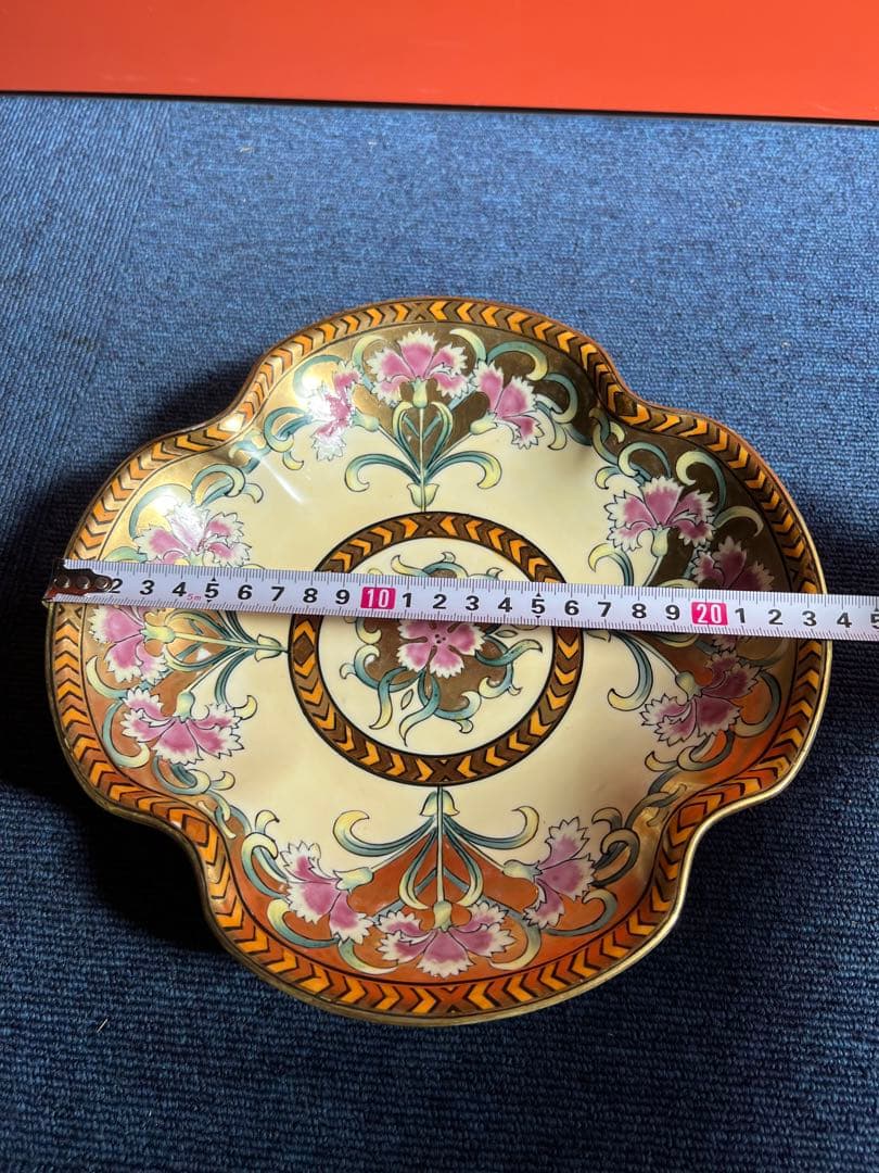 889 オールドノリタケ　金彩　盛上　花　皿