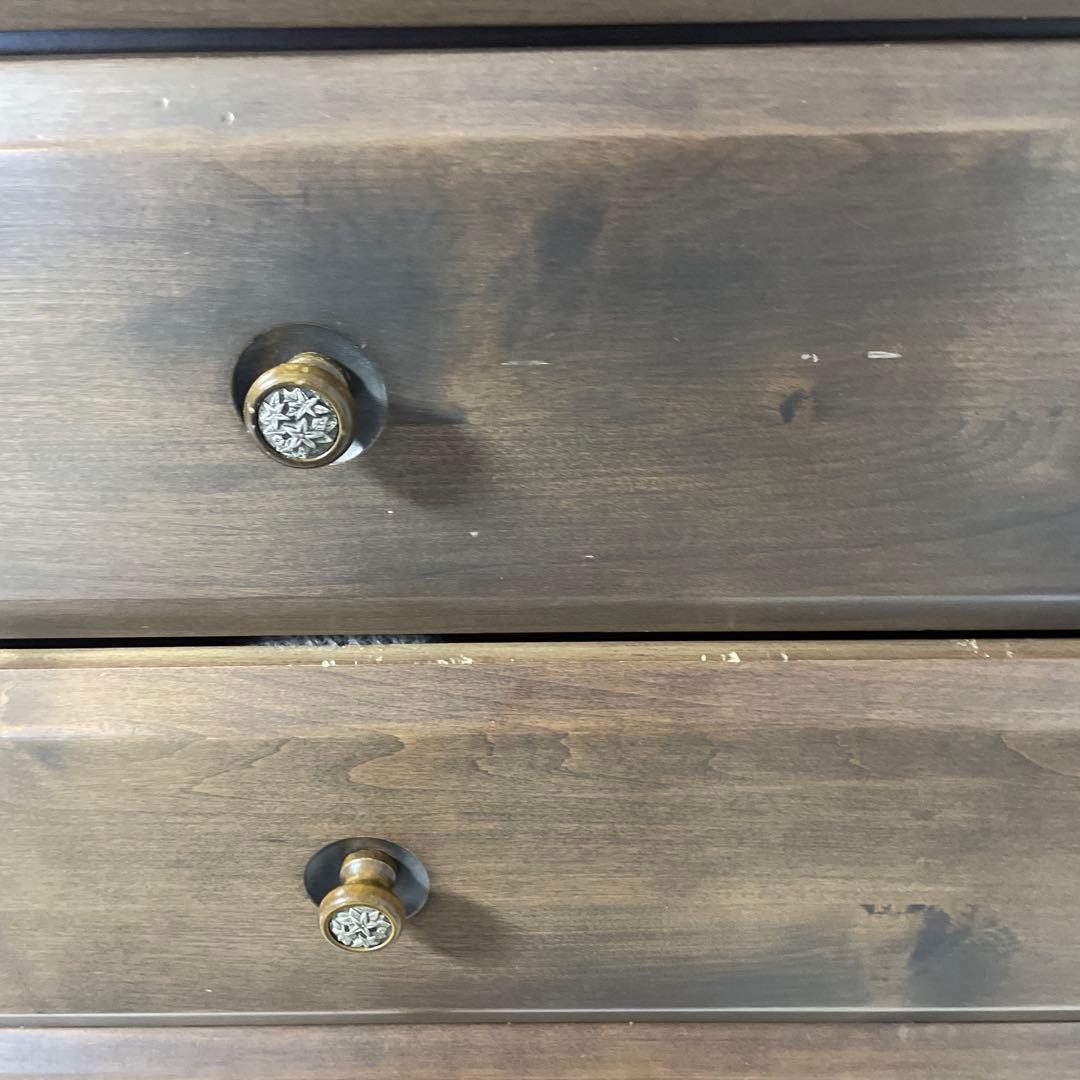 直接引き取り歓迎⭐︎ダークブラウン木製チェスト 8引き出し