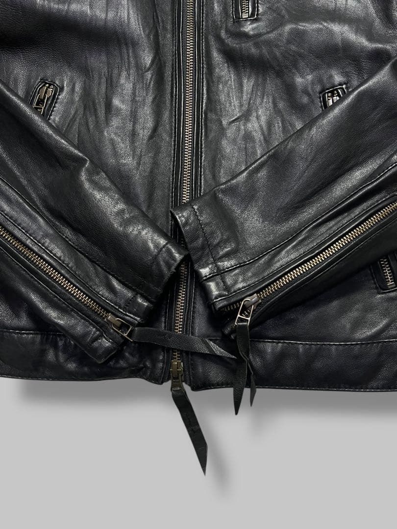 ジャケット・アウター 00s Gloster Black Leather Rider Jacket