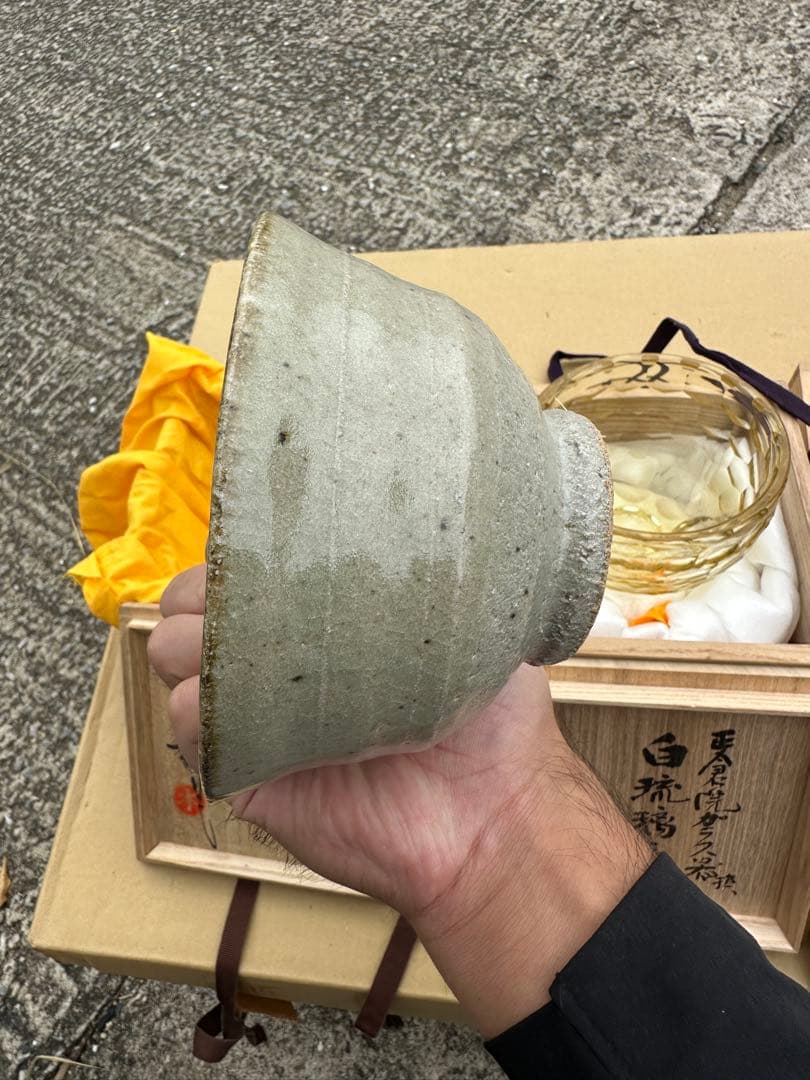 t*n様 茶道具 茶碗セット（灰色・琉球ガラス・白磁）