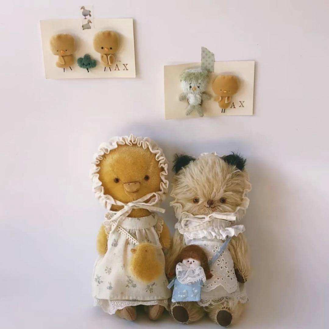 黒耳の猫ちゃん アーティストベア 海外作家様 ハンドメイド ぬいぐるみ 置物