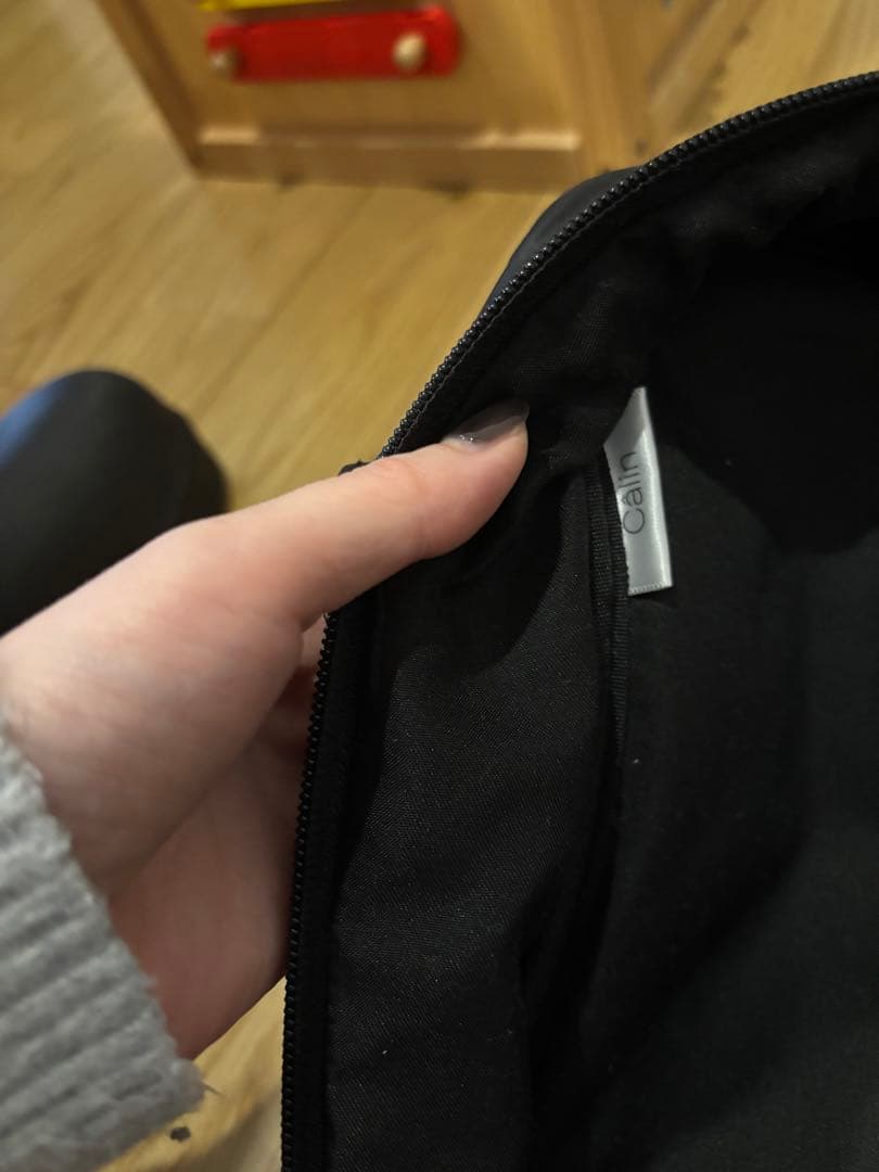 calin マザーズバッグ　ショルダーバッグ　ブラック　マジックテープ式