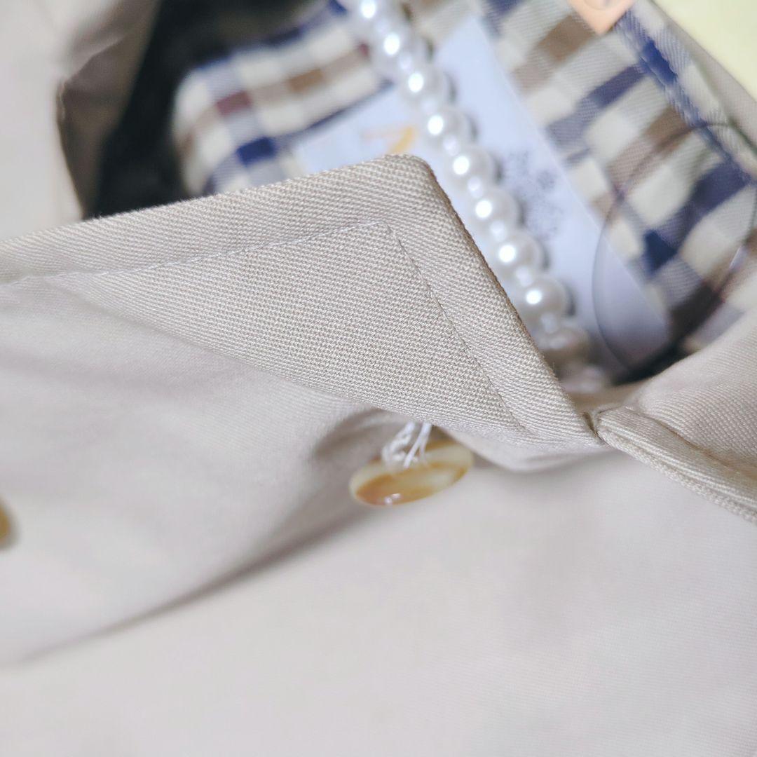 美品✨アクアスキュータム　ステンカラー　コート　ロング　チェック　ベージュ