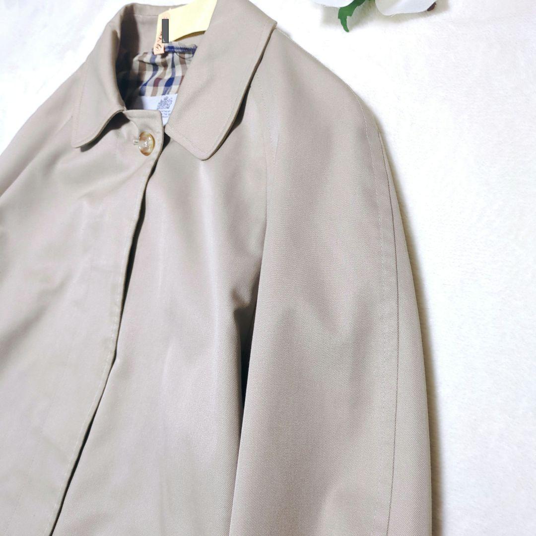 美品✨アクアスキュータム　ステンカラー　コート　ロング　チェック　ベージュ