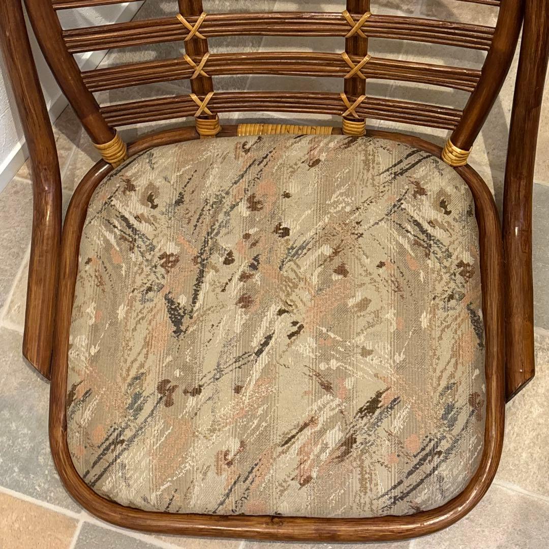 【美品】4脚セット　KAZAMA ラタン製 クッション付き座椅子