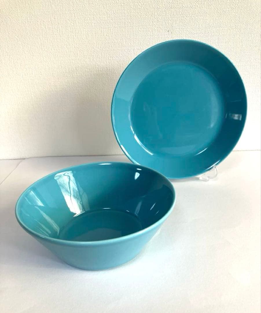 イッタラ / ティーマ ターコイズ ボウルとプレート17cm