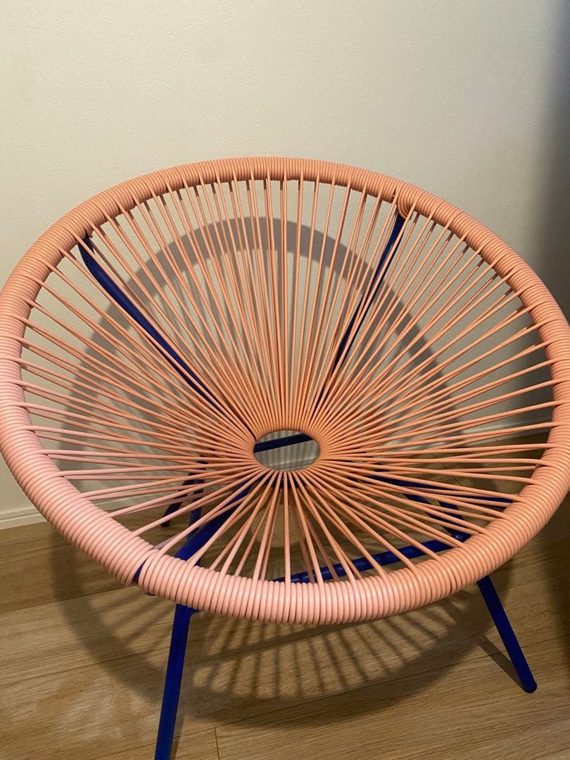 Francfrancロータスパーソナルチェア　ピンク×ブルー