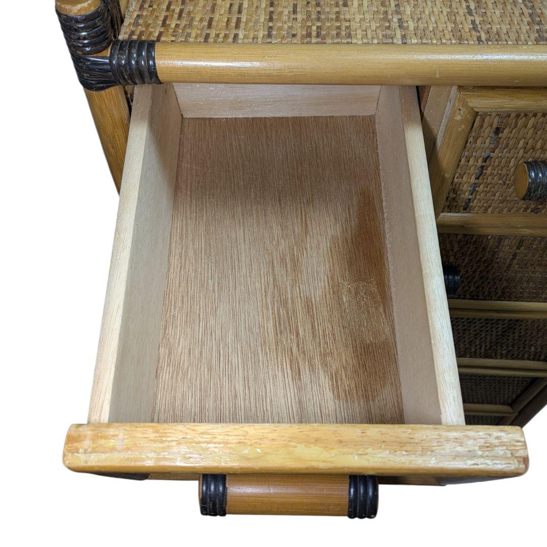 籐 ラタン 5段チェスト ヴィンテージ風