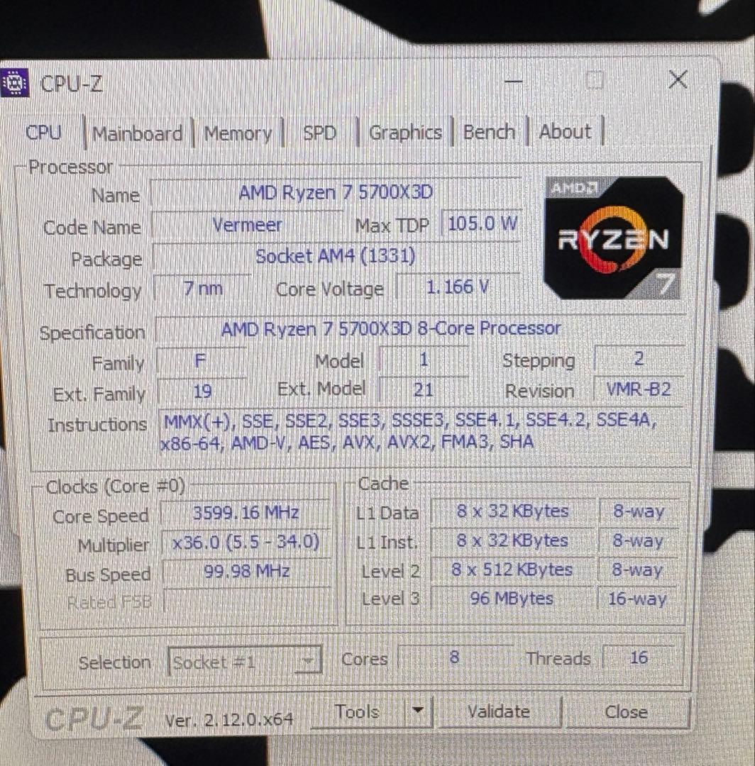 る*ん様 AMD Ryzen 7 5700x3d cpu