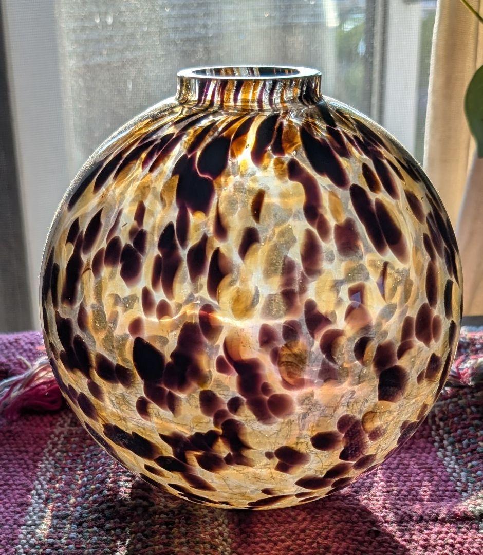 KURATA クラフトガラス花瓶　昭和レトロ