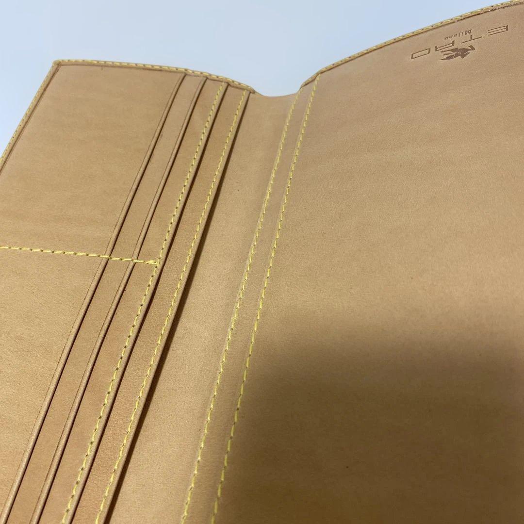 未使用エトロ ETRO 二つ折り財布 ウォレット 長財布 PVC レザー 総柄