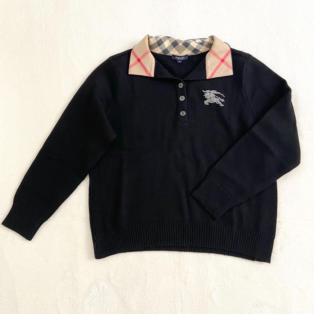 希少アルパカウール　メガチェック　シャツニット　Burberry London