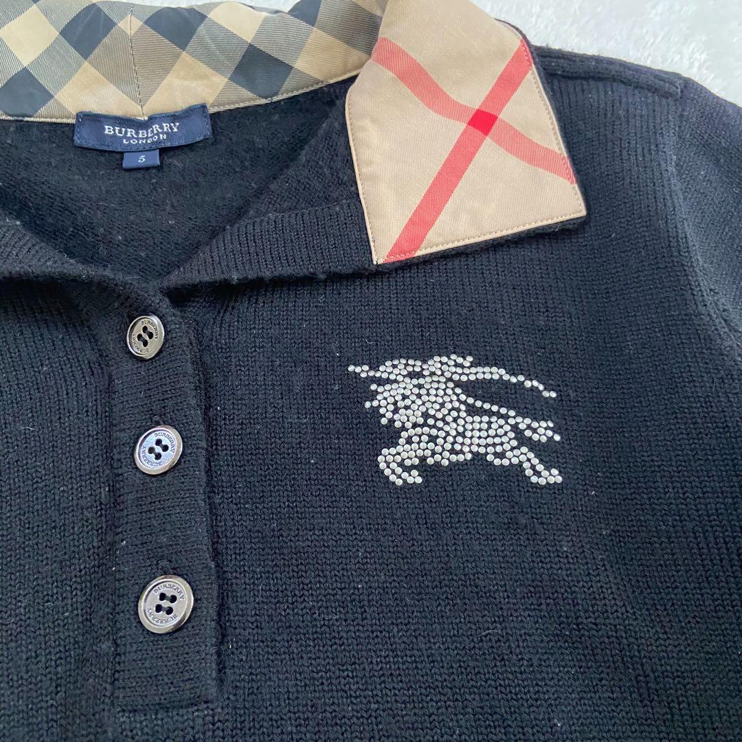 希少アルパカウール　メガチェック　シャツニット　Burberry London