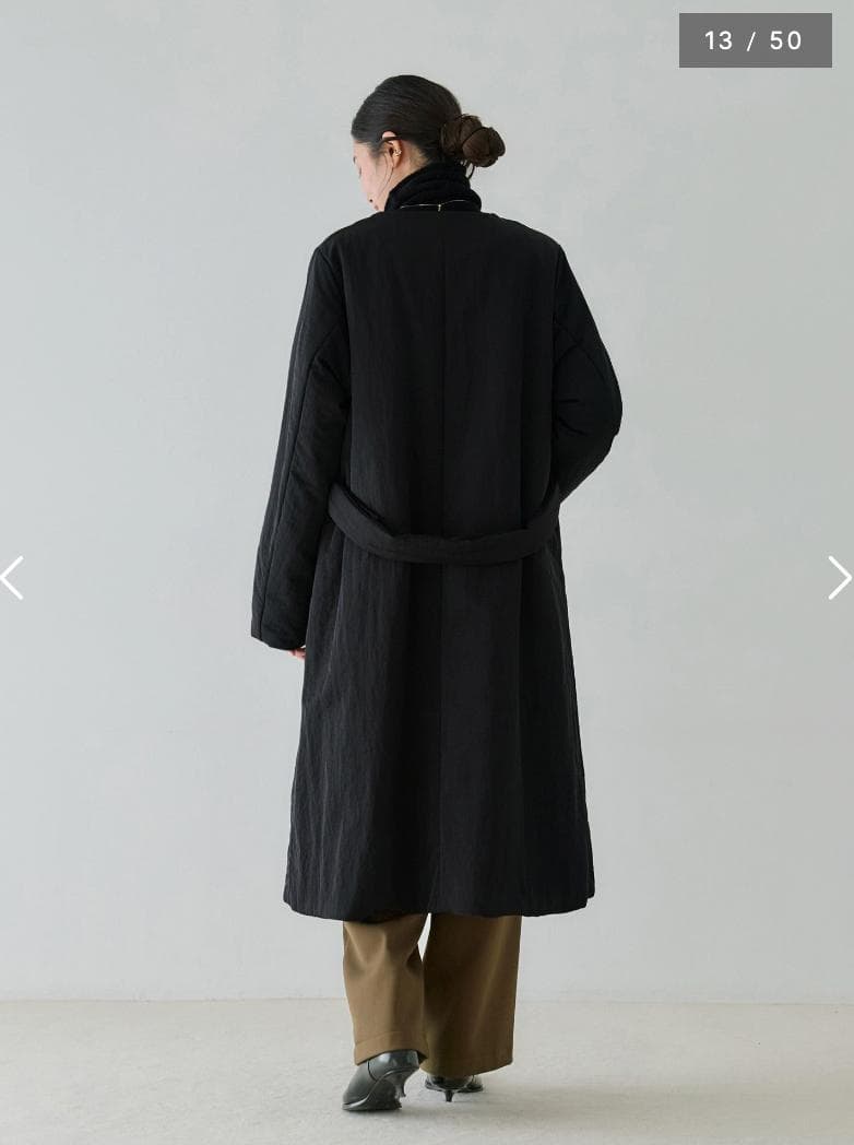 crewre ノーカラーパファーコート ブラック サイズ1