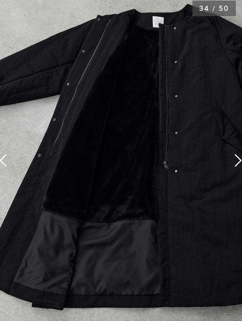 crewre ノーカラーパファーコート ブラック サイズ1