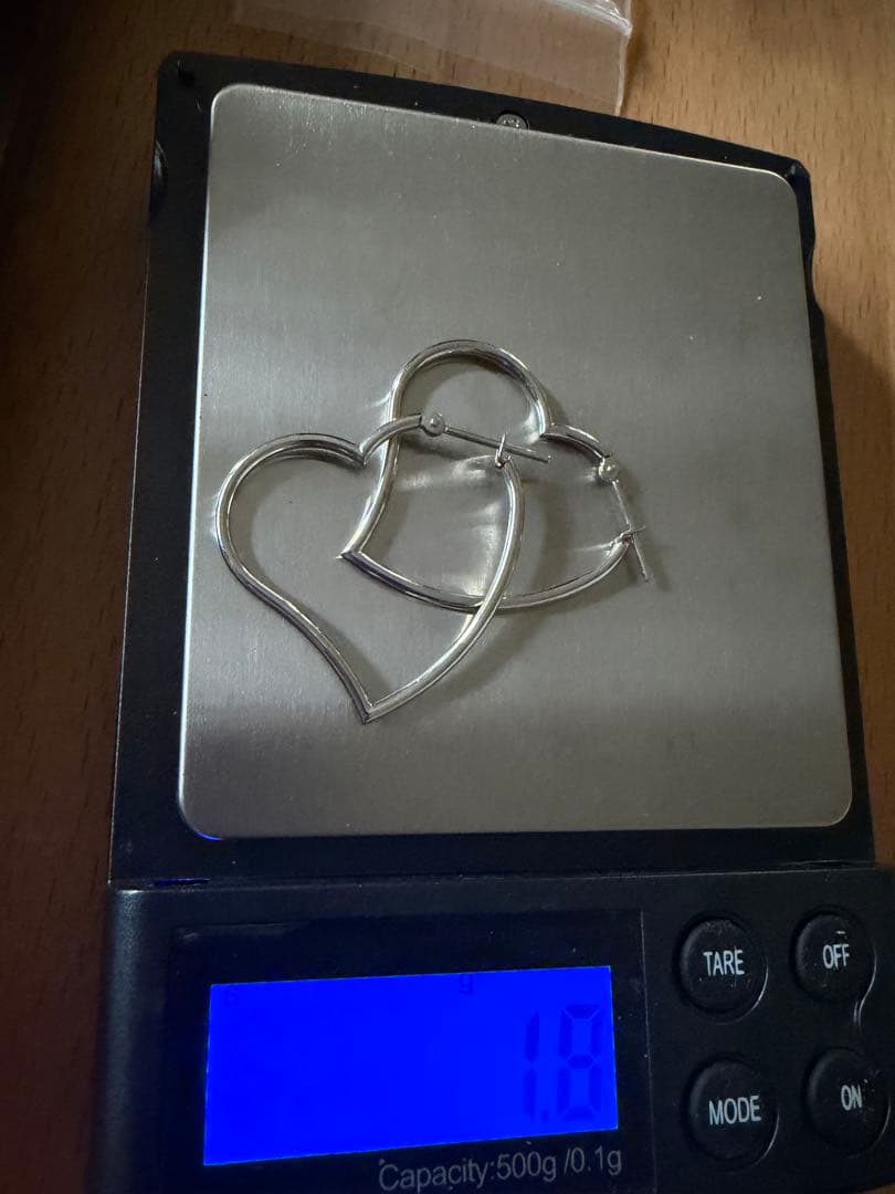 K14WG ハートピアス