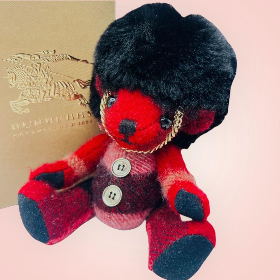 超美品✨バーバリーロンドン　トーマスベア　チャーム　キーリング　タータンチェック