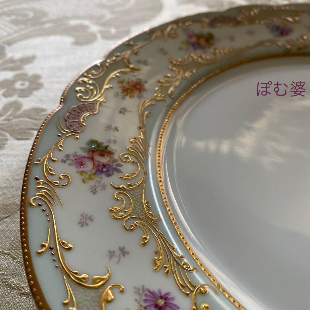 【パリ／アール・ヌーヴォー】金盛金彩 手描皿／オペラ通り「A La Paix」