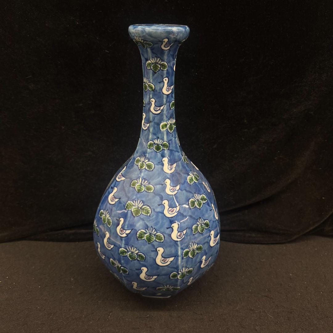 希少！有田焼　源右衛門　染錦水鳥図　花瓶　花器