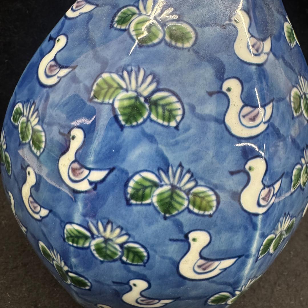 希少！有田焼　源右衛門　染錦水鳥図　花瓶　花器