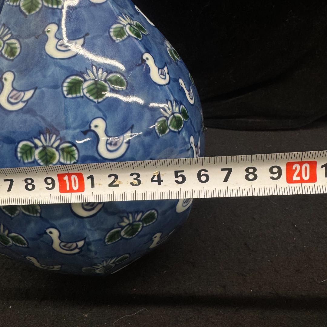 希少！有田焼　源右衛門　染錦水鳥図　花瓶　花器