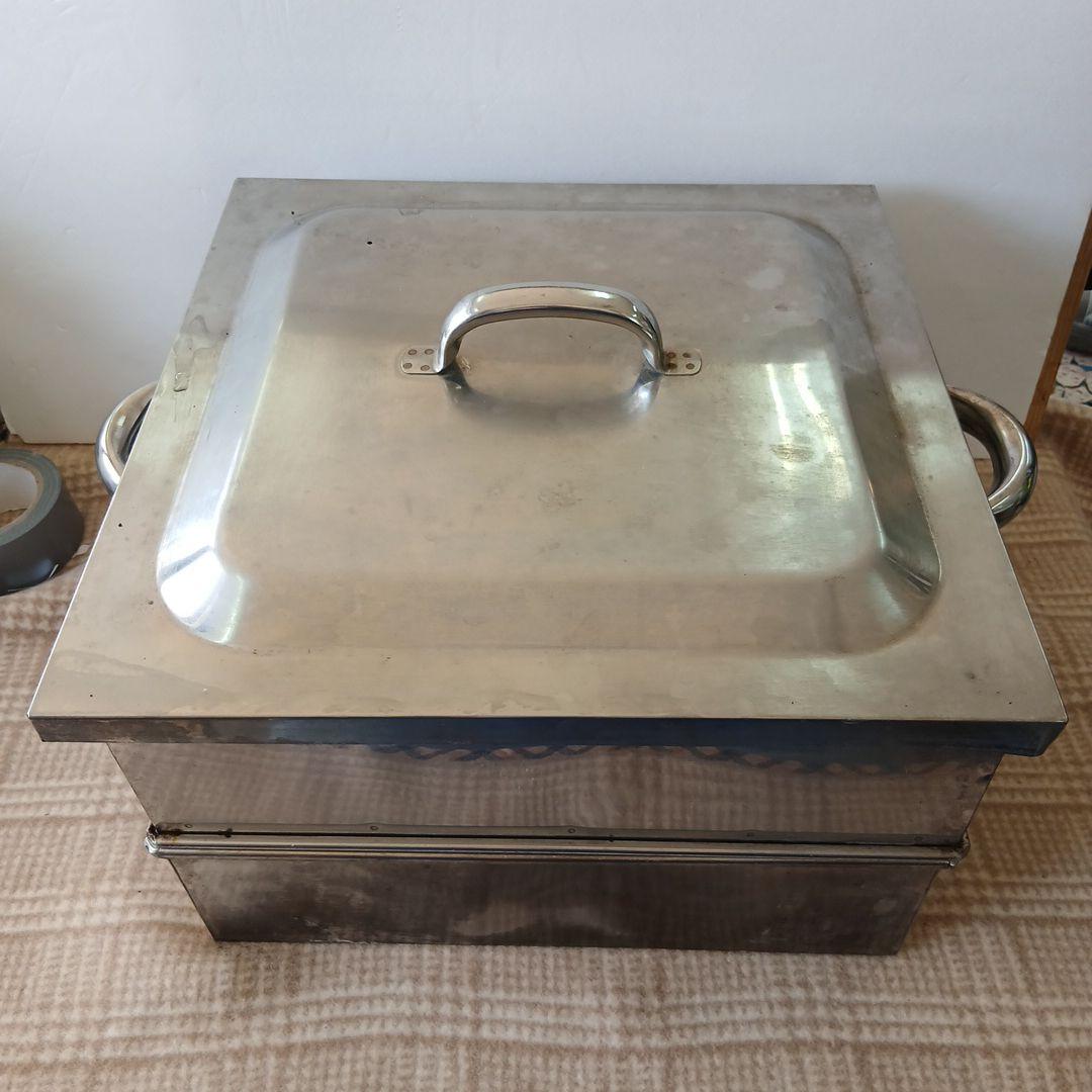 業務用 角蒸し器 1段 蓋/水槽付 ステンレス製 蒸篭 せいろ スチーマー 角型