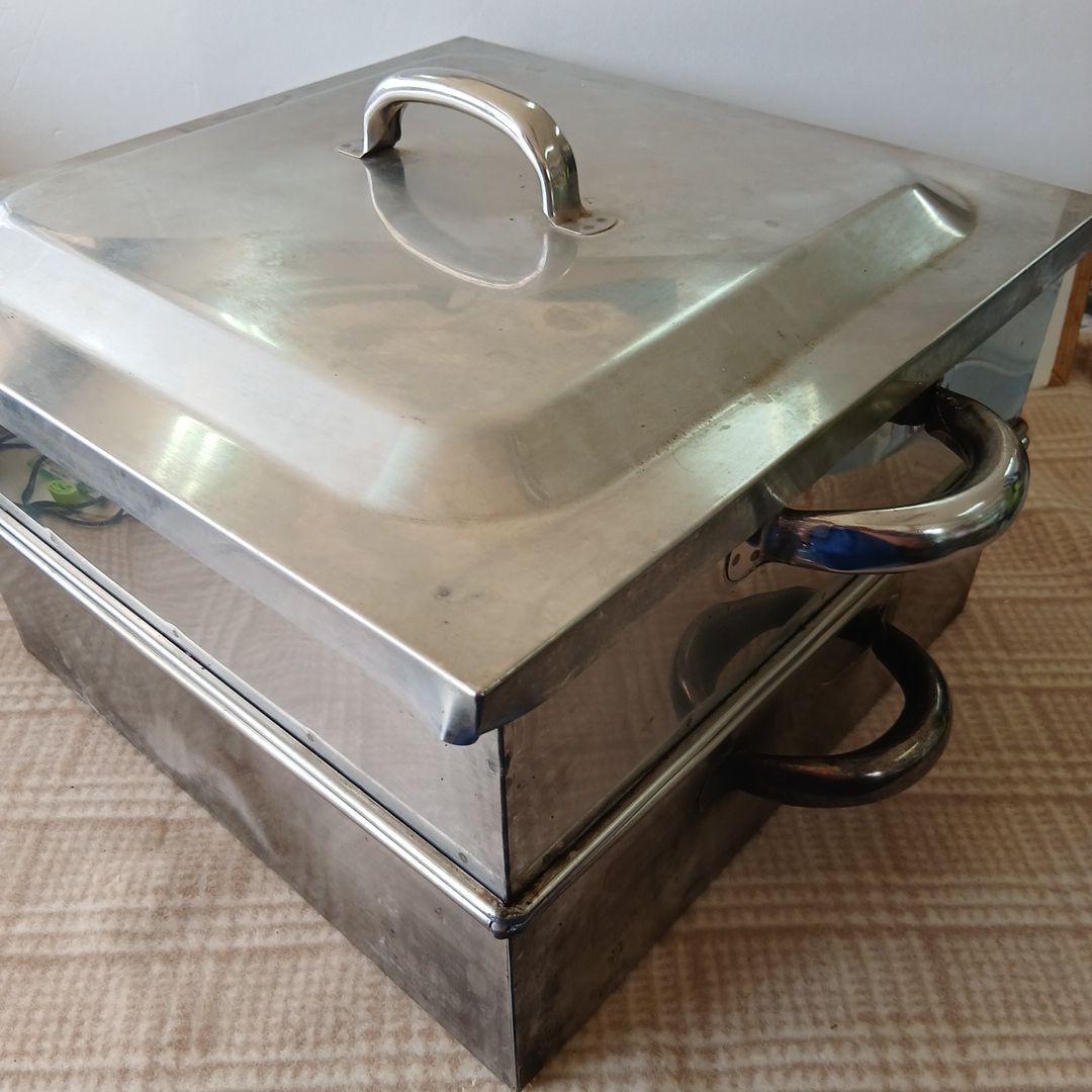 業務用 角蒸し器 1段 蓋/水槽付 ステンレス製 蒸篭 せいろ スチーマー 角型