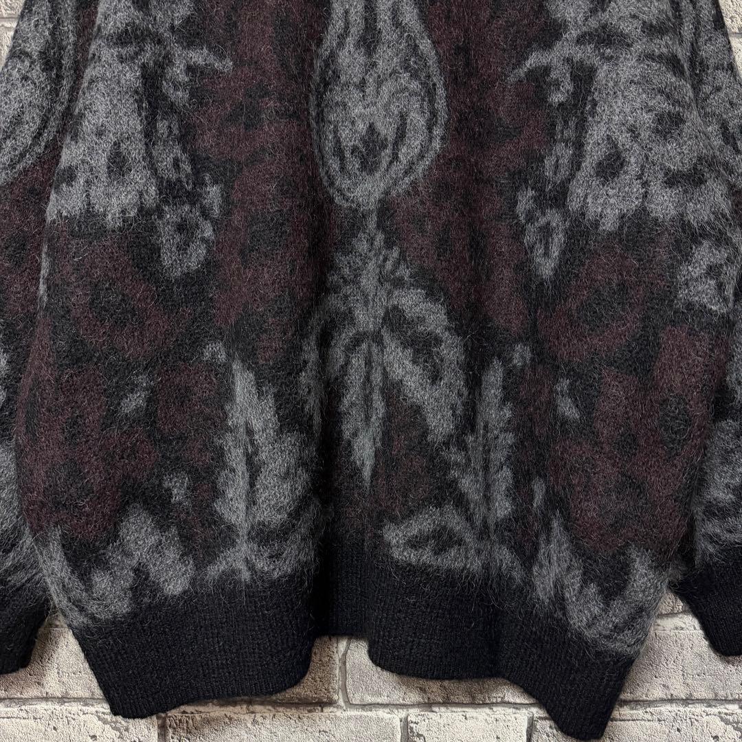 【美品】HARE　ダマスクガラモヘアカーディガン　ブラック　セーター