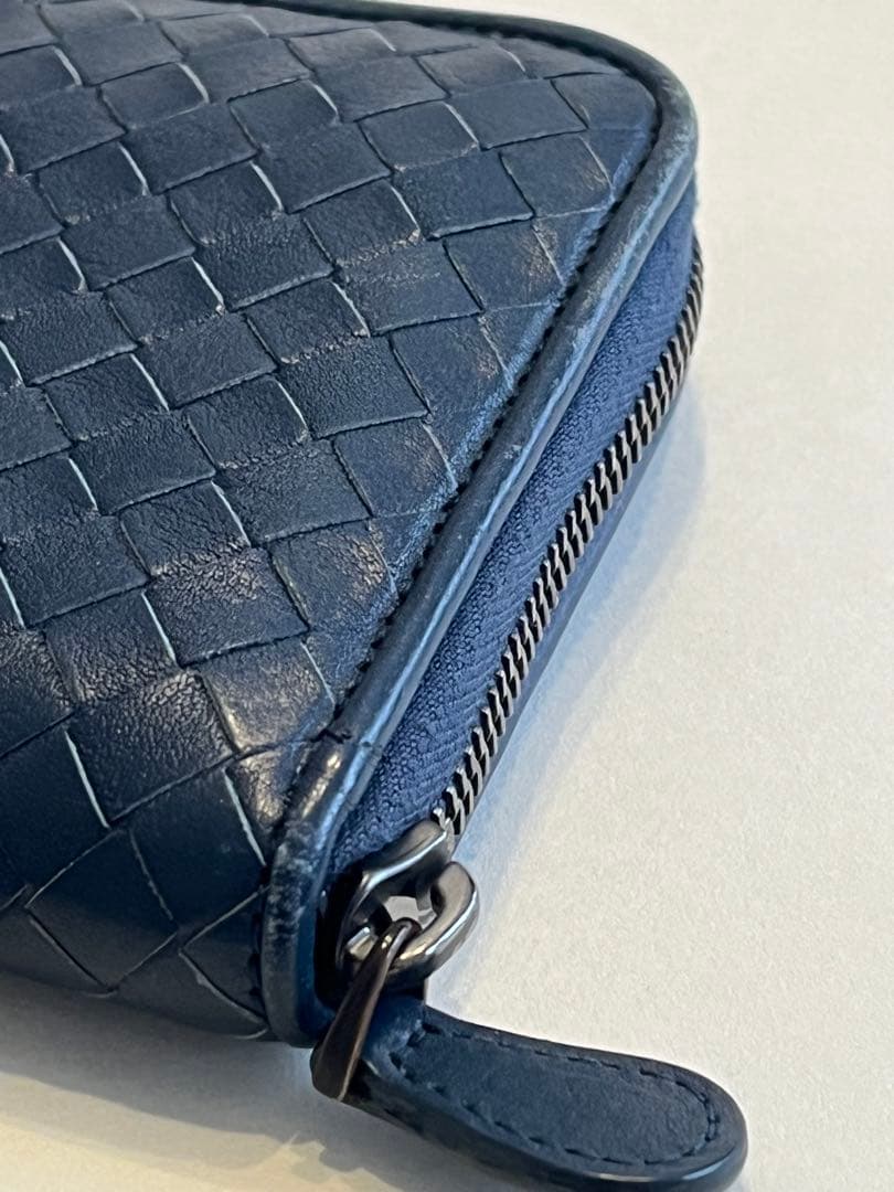 Bottega Veneta ネイビー 長財布 イントレチャート