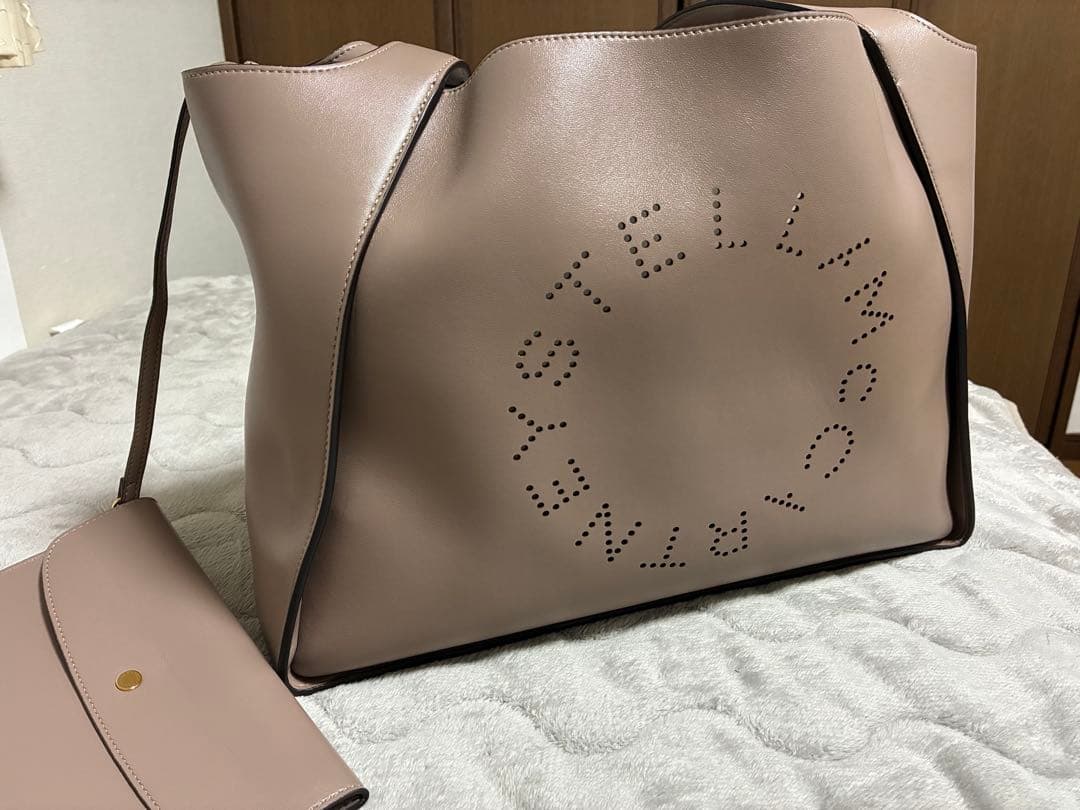 〈美品〉ステラ マッカートニー ロゴ トート バッグ　モス