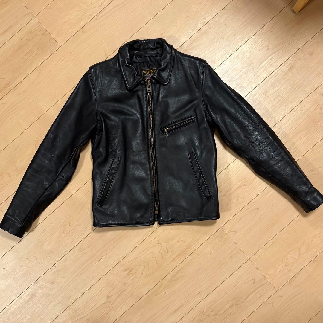 vanson レザーシングルライダースジャケット 36