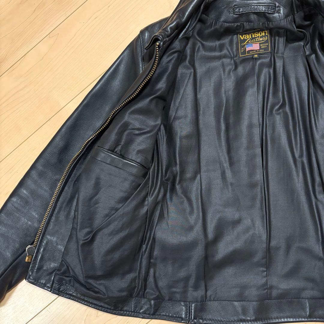 vanson レザーシングルライダースジャケット 36