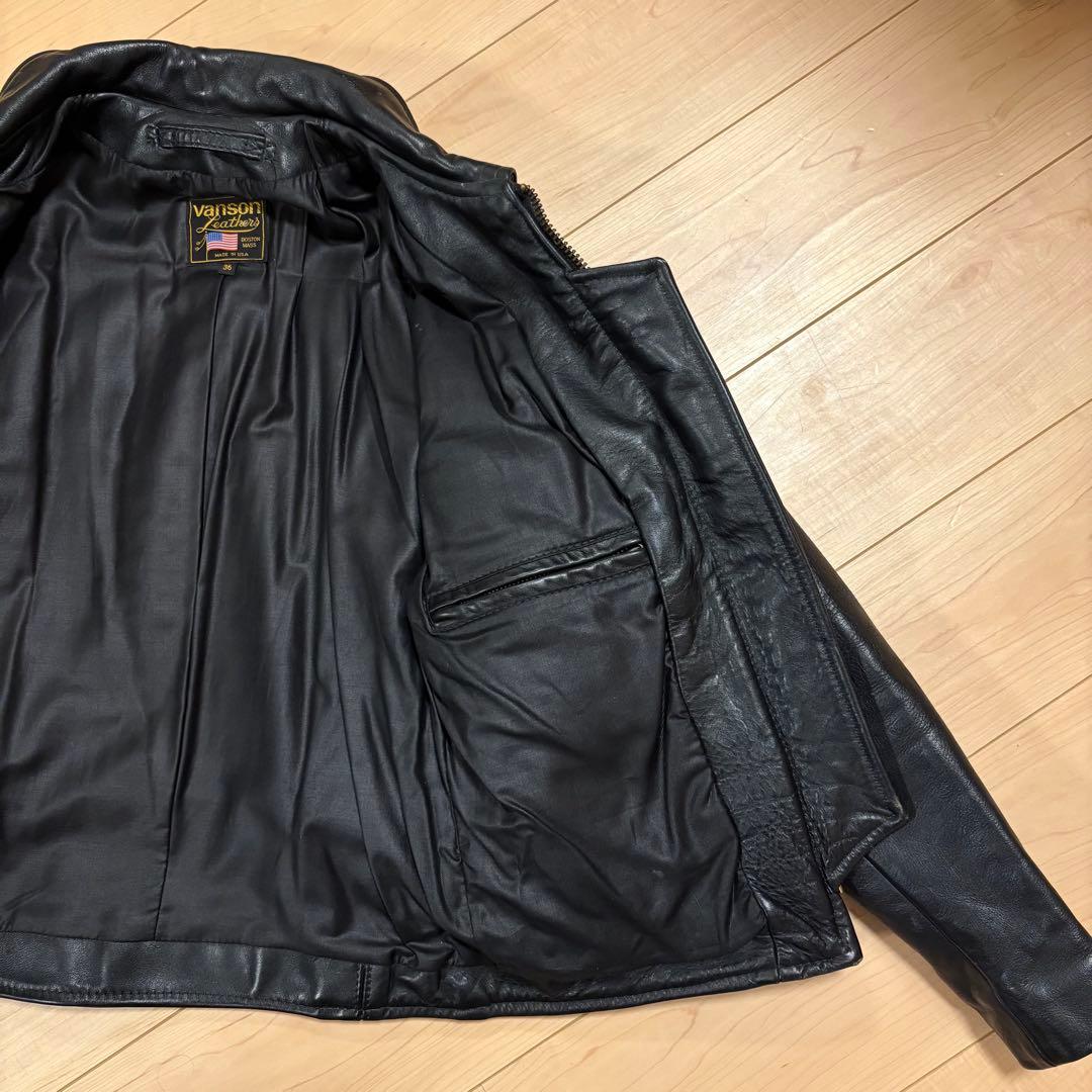 vanson レザーシングルライダースジャケット 36