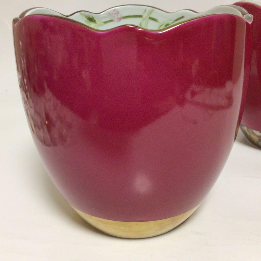 君島一郎×深川製磁 希少コレクション 赤い花瓶2個セット KIMIJIMA