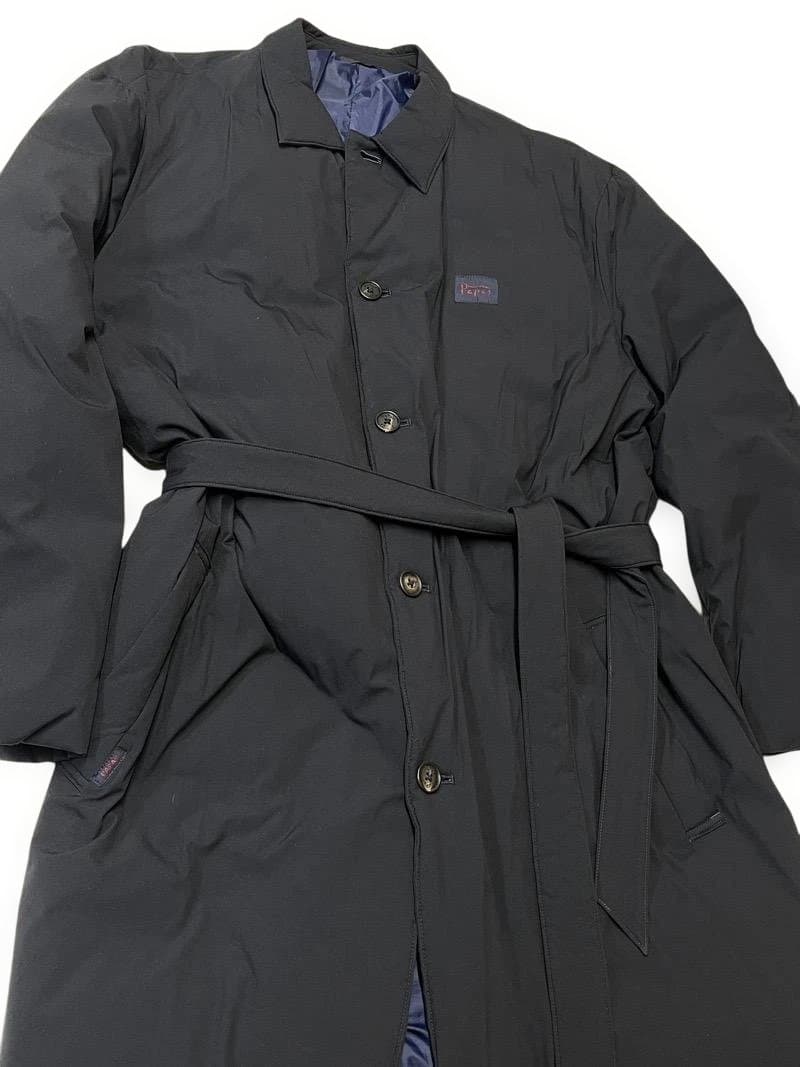 Papas ダウンコート　ステンカラーコート　ネイビー　トレンチコート