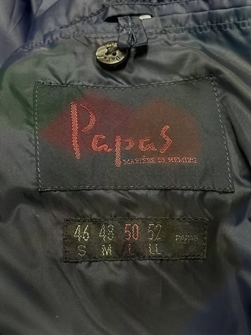 Papas ダウンコート　ステンカラーコート　ネイビー　トレンチコート