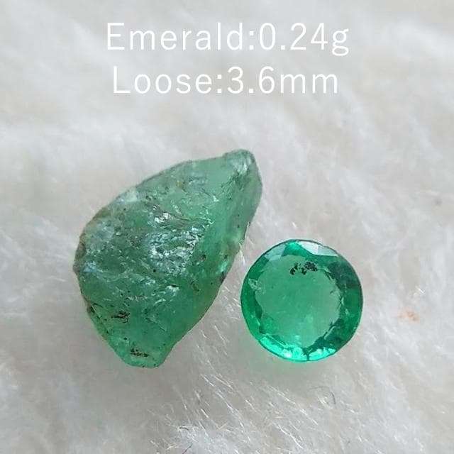 合計0.24g　エメラルド　鉱物標本　ルースセット