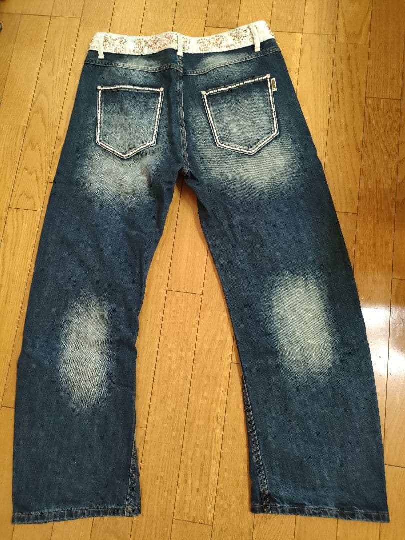 Sculptor Beaded Waist Denim Pantsインディゴブル